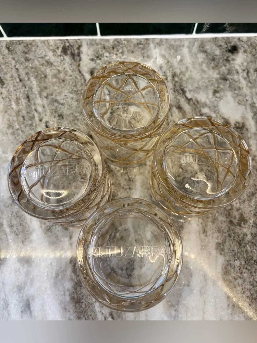 Altuzarra 18k gold lattice double old fashioned tumbler glasses set of 4